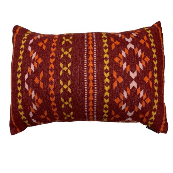 David Fussenegger Throw Pillow Maroon Southwest Aztec Flannel Boho Hippie - Picture 1 of 8